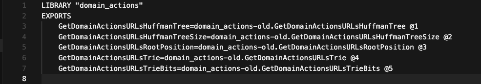 Definition file for Domain_Actions