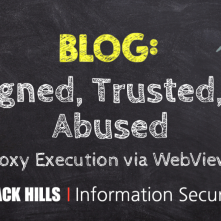 Proxy execution via WebView2 banner