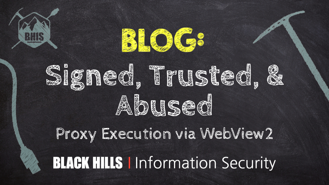 Proxy execution via WebView2 banner